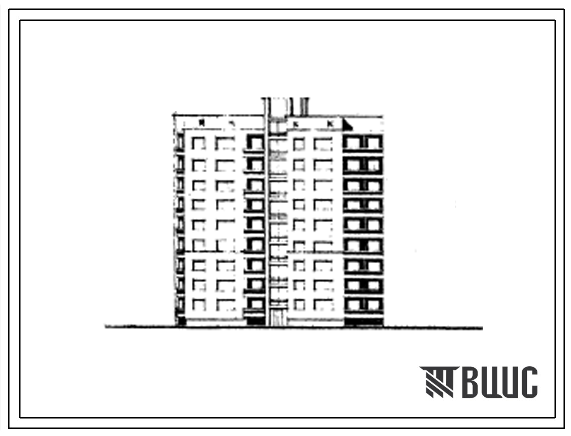 Типовой проект 89-05/1 Девятиэтажная блок-секция торцевая левая на 36 квартир (двухкомнатных 2Б-19, трехкомнатных 3Б-17). Для строительства во 2В климатическом подрайоне Белорусской ССР