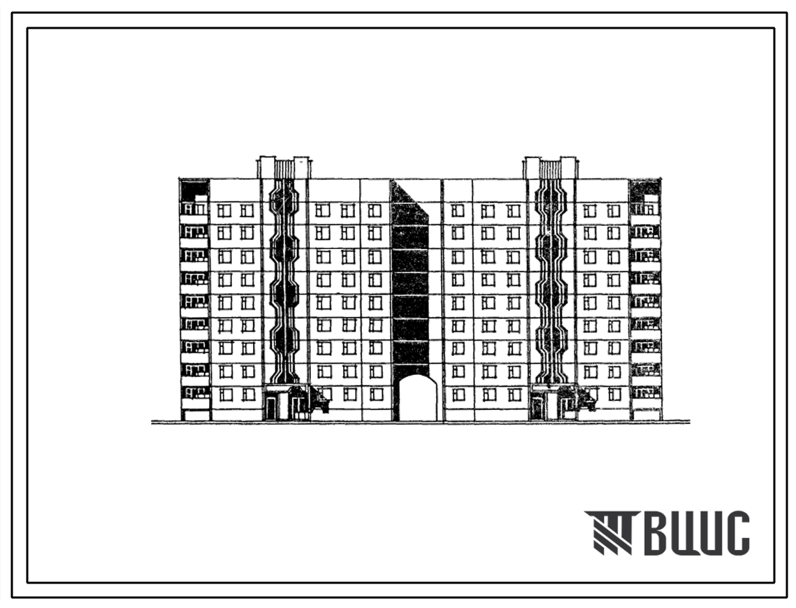 Типовой проект 90-0127.13.87 Блок-секция 9-этажная 72-квартирная с проездом для строительства в Тамбовской области