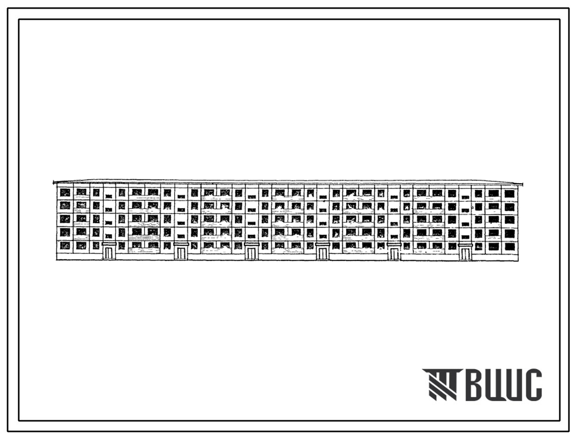 Типовой проект 1-464А-16 Пятиэтажный шестисекционный крупнопанельный жилой дом на 95 квартир с лоджиями