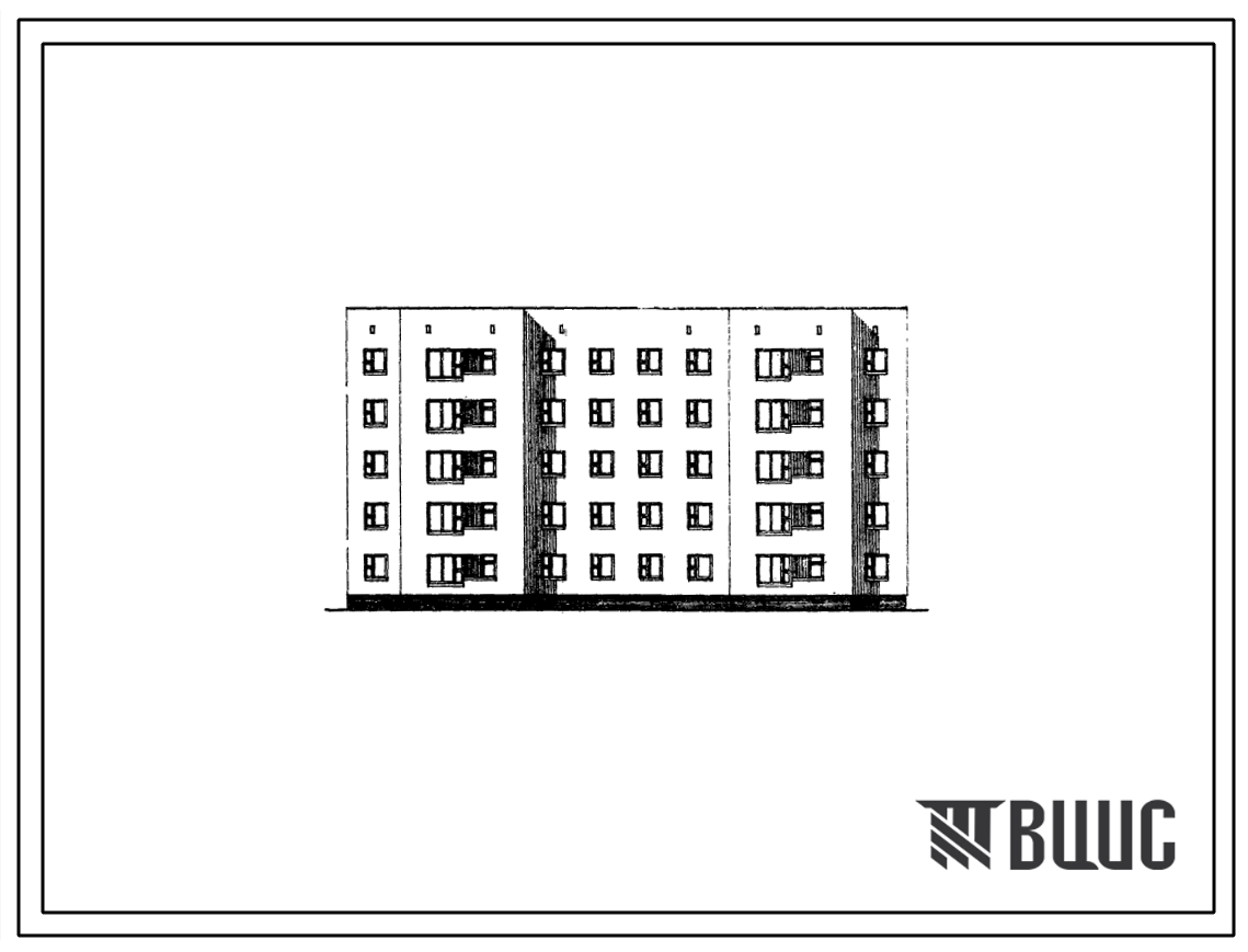 Типовой проект 71-09 Пятиэтажная 25 квартирная торцевая правая блок-секция 1Б.2Б.3Б-3Б.4Б.
