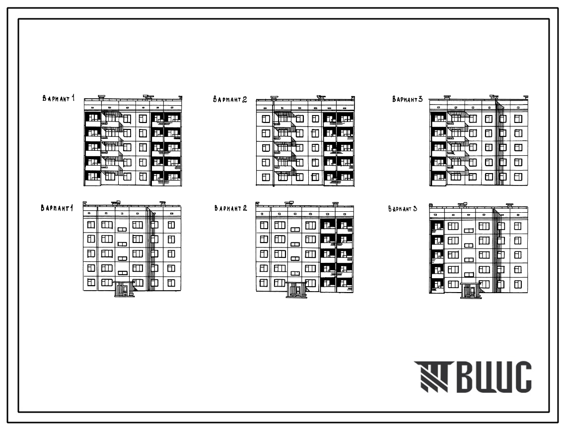 Типовой проект 94-07/1.2 Блок-секция 5-этажная 15-квартирная рядовая левая 2Б-3А-3Б