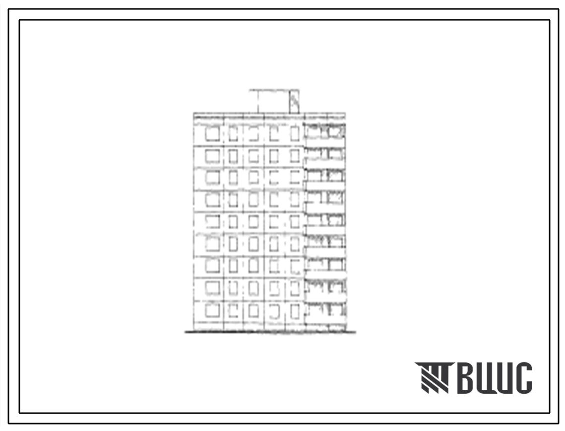 Типовой проект 121-016 Девятиэтажная 36 квартирная блок-секция торцевая левая (двухкомнатных 2Б-27, трехкомнатных 3Б-9). Для строительства в 1В климатическом подрайоне, 2 и 3 климатических районах.