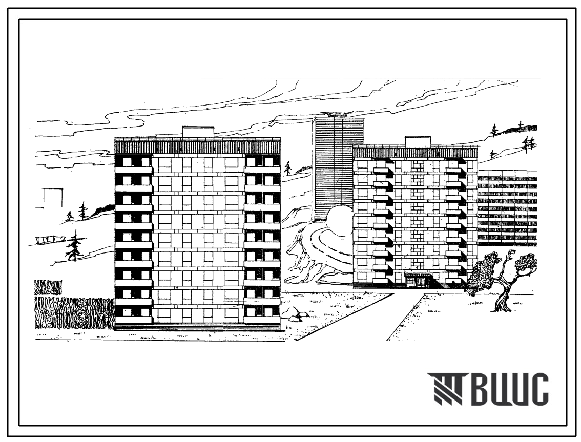 Типовой проект 87-080 9-этажная рядовая блок-секция на 36 квартир Р-2Б.2Б.3А.3Б