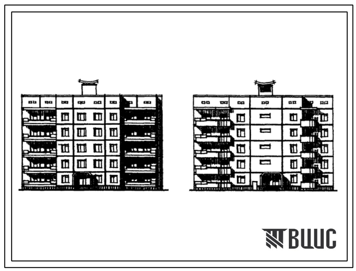 Типовой проект 168-03с Пятиэтажная торцевая правая блок-секция на 20 квартир 3А.2Б.2Б.4Б.