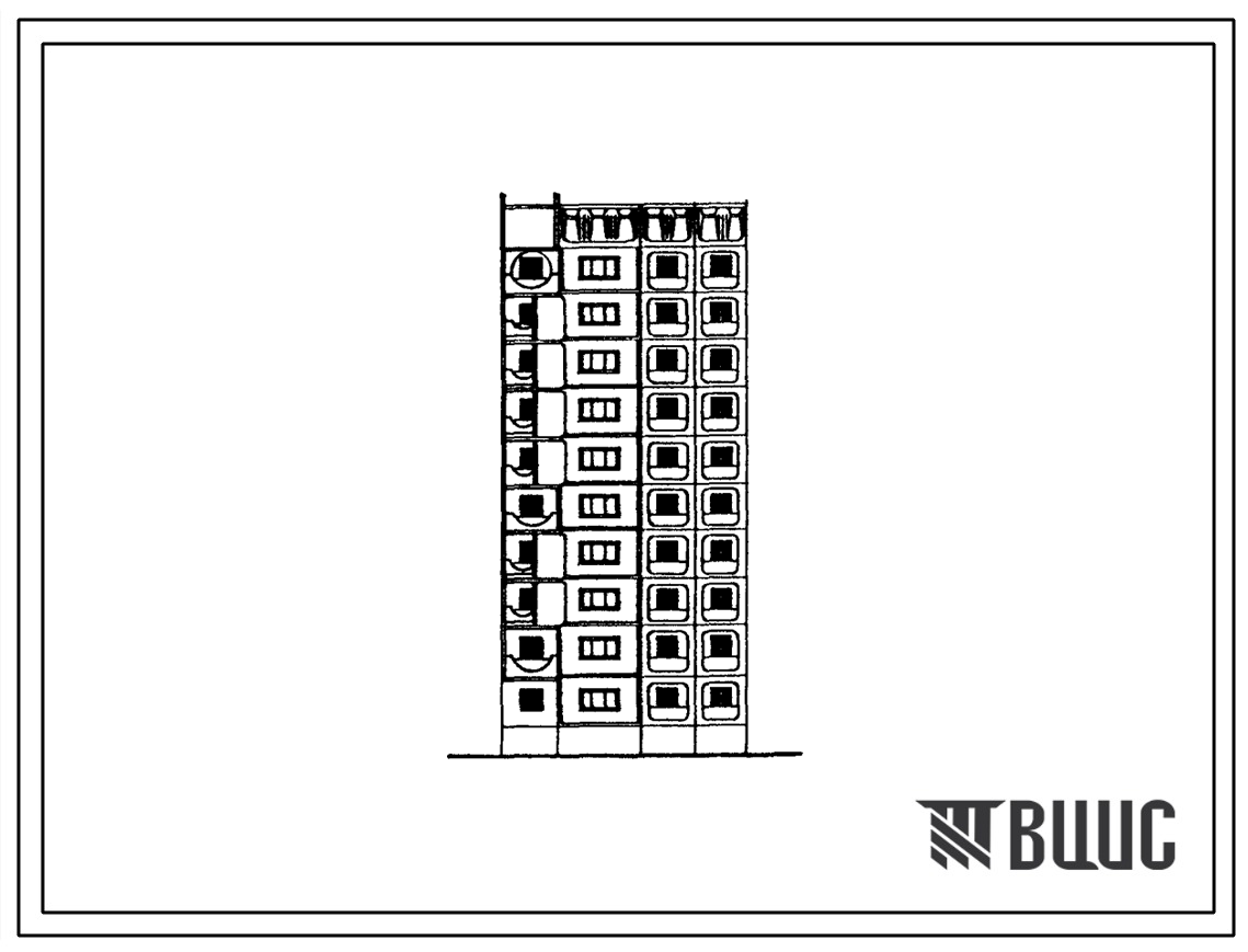 Типовой проект 97-0384с.23.89 10-этажный компоновочный объемно-планировочный элемент КОПЭ 10.25 для г. Новокузнецка