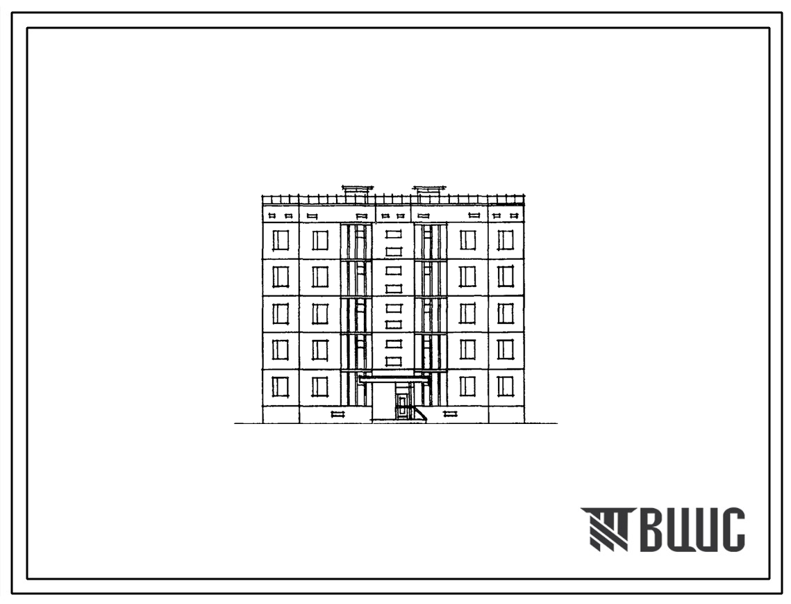Типовой проект 135-0224.83 Блок-секция пятиэтажная рядовая с торцевыми окончаниями на 10 квартир. Для строительства в 4Г климатическом подрайоне с пыльными бурями (г.Гурьев)