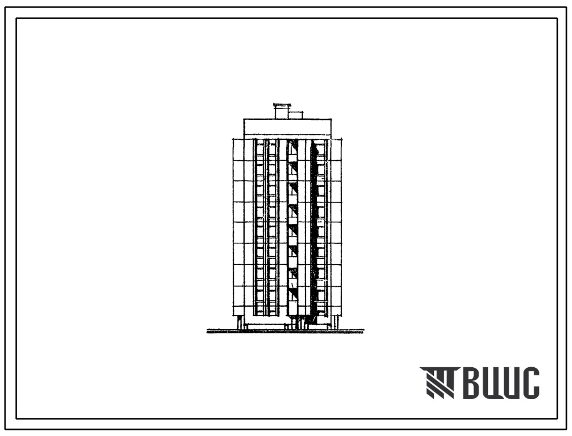 Типовой проект 184-06м.87 Блок-секция 9-этажная торцевая 2-3-3-4.