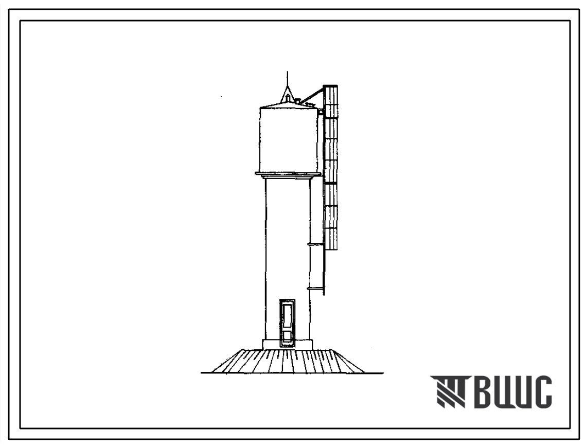 Типовой проект 901-5-14/70 Водонапорные бесшатровые кирпичные башни со стальным баком емкостью 15 м3 высотой до дна 6 и 9 м