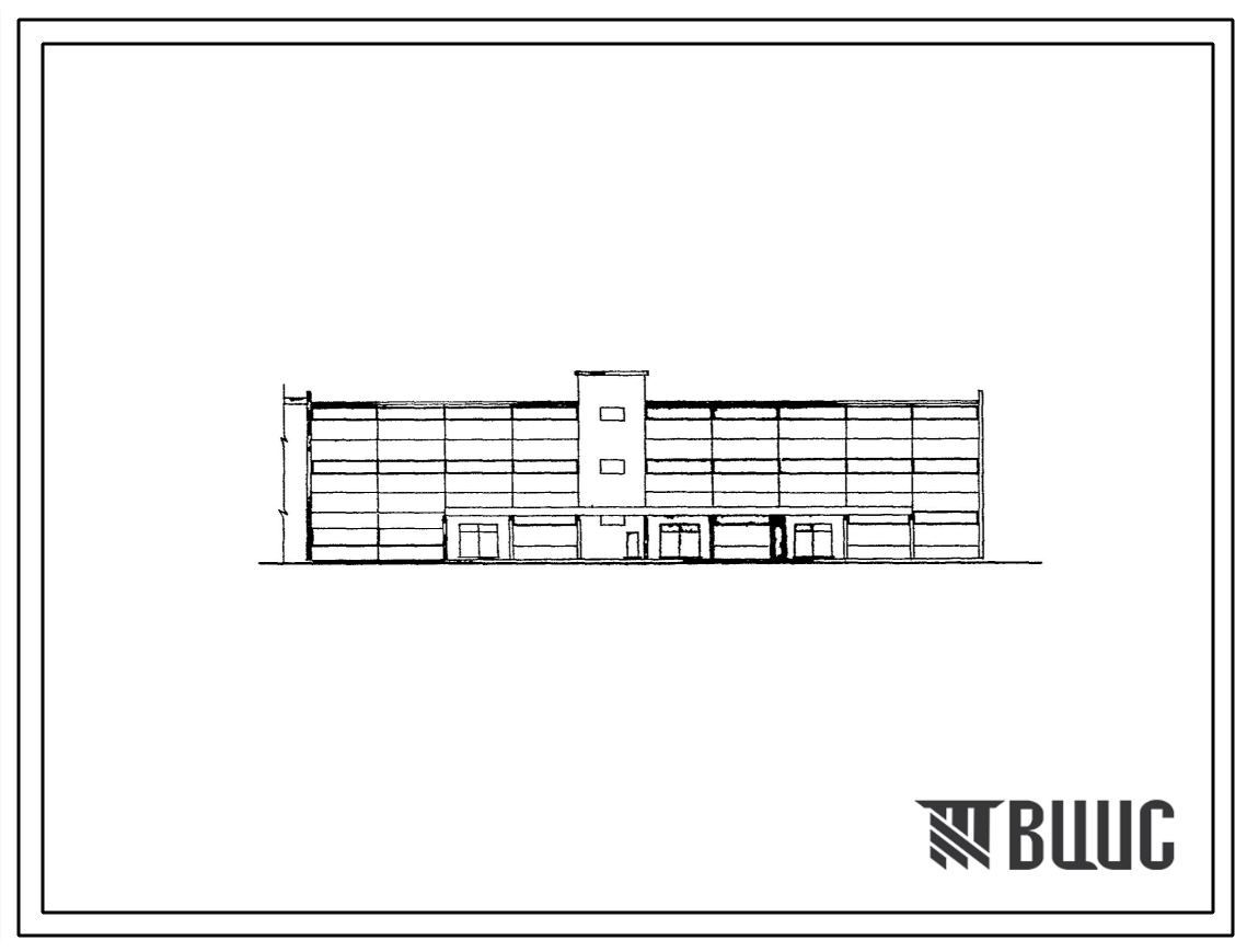 Типовой проект 4-15-132/65  Трехэтажный склад сборной железобетонной конструкции для тарных грузов (муки). Вариант склада с панельными стенами.