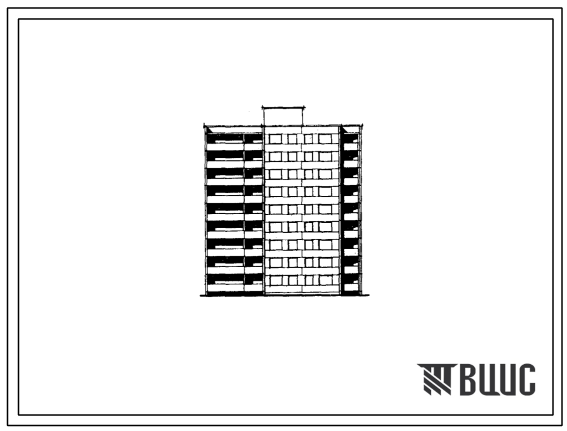 Типовой проект 88-024/1 Девятиэтажная торцовая блок-секция на 36 квартир правая (двухкомнатных 2Б — 18, трехкомнатных 3Б — 9, четырехкомнатных 4Б — 9). Для строительства во IIВ климатическом подрайоне Белорусской ССР.