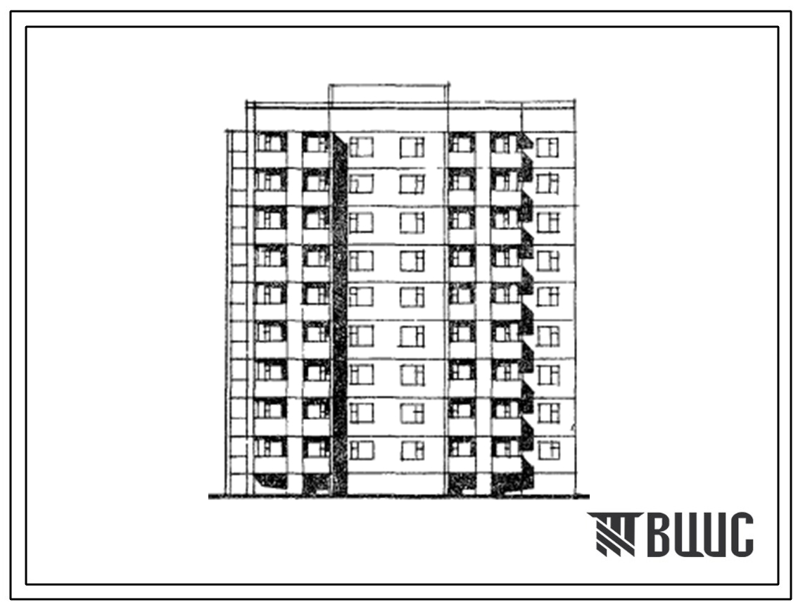Типовой проект 135-0256с.13.86 9-этажная блок-секция на 36 квартир торцевая левая 1Б-2Б-2Б-3Б для Бурятской АССР