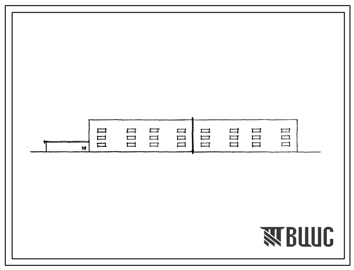 Типовой проект 1-306с-49 Альбомы VII и VIII  4-этажный жилой дом на 64(61) квартиры со стенами из кирпича (вариант со встроенно-пристроенным блоком I).