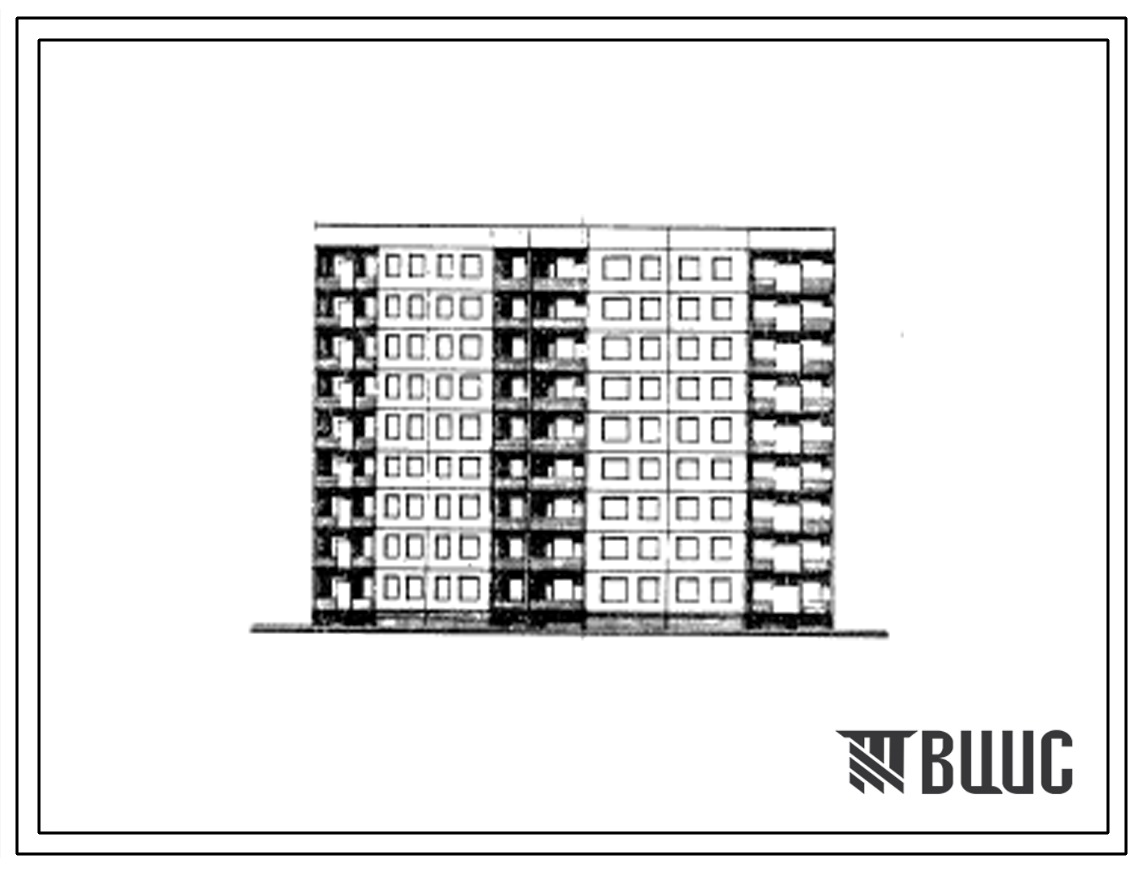 Типовой проект 84-024/1 Блок-секция девятиэтажная 54-квартирная поворотная с внешним углом 135? (двухкомнатных 2А-2, 2Б-18; трехкомнатных 3Б-34).