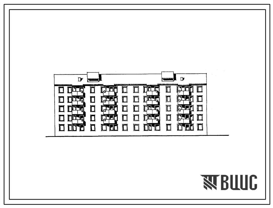 Типовой проект 114-026с.85 Пятиэтажная блок-секция двухсекционная рядовая торцевая на 40 квартир