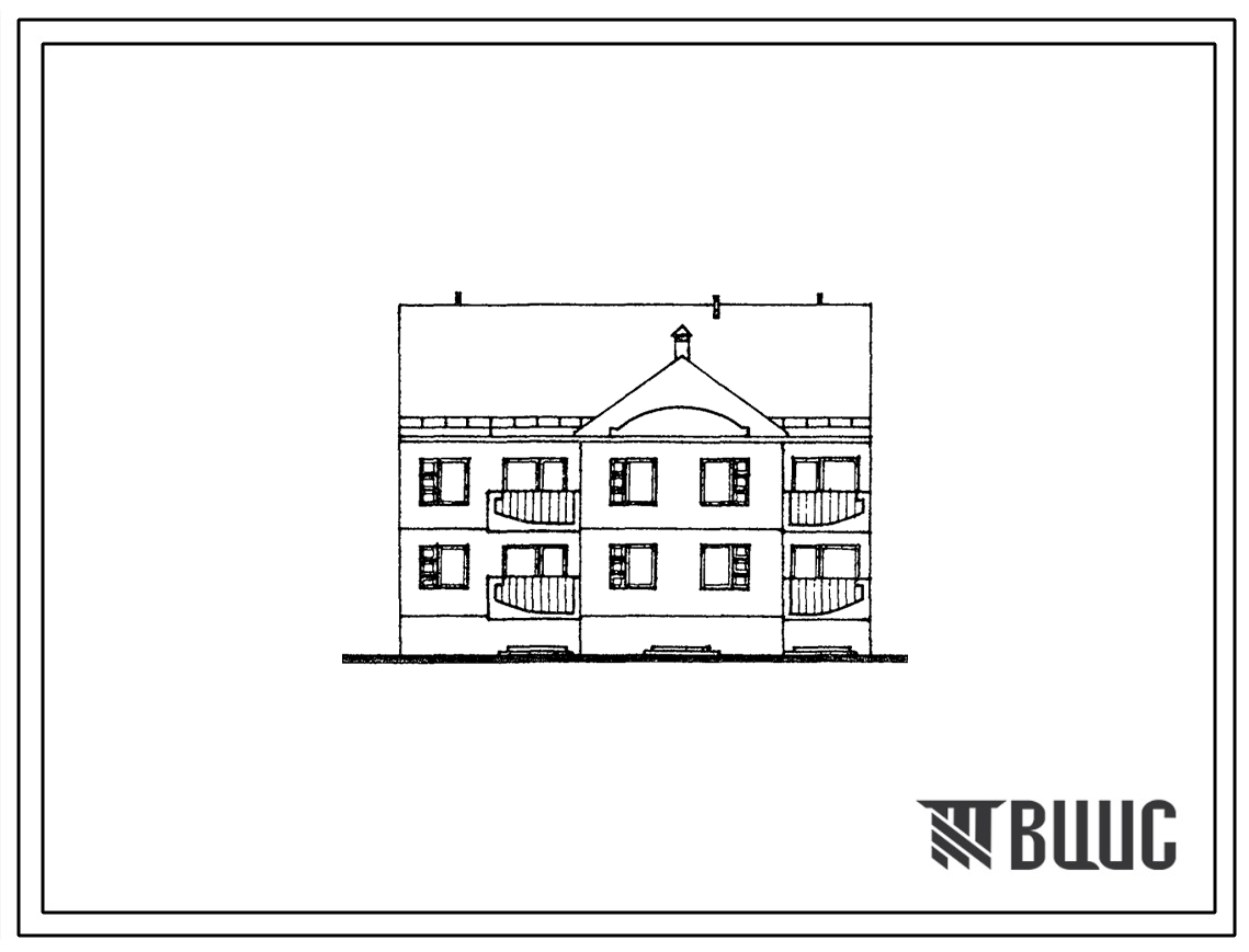 Типовой проект 104-084.13.88 Двухэтажная блок-секция рядовая на 6 двухкомнатных квартир. Для Латвийской ССР