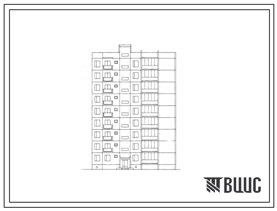 Типовой проект 127-016С Девятиэтажная крупнопанельная блок-секция правая на 27 квартир (двухкомнатных 2Б-18, трехкомнатных 3Б-9). Для строительства в 4 климатическом районе Грузинской ССР с сейсмичностью 7 баллов.