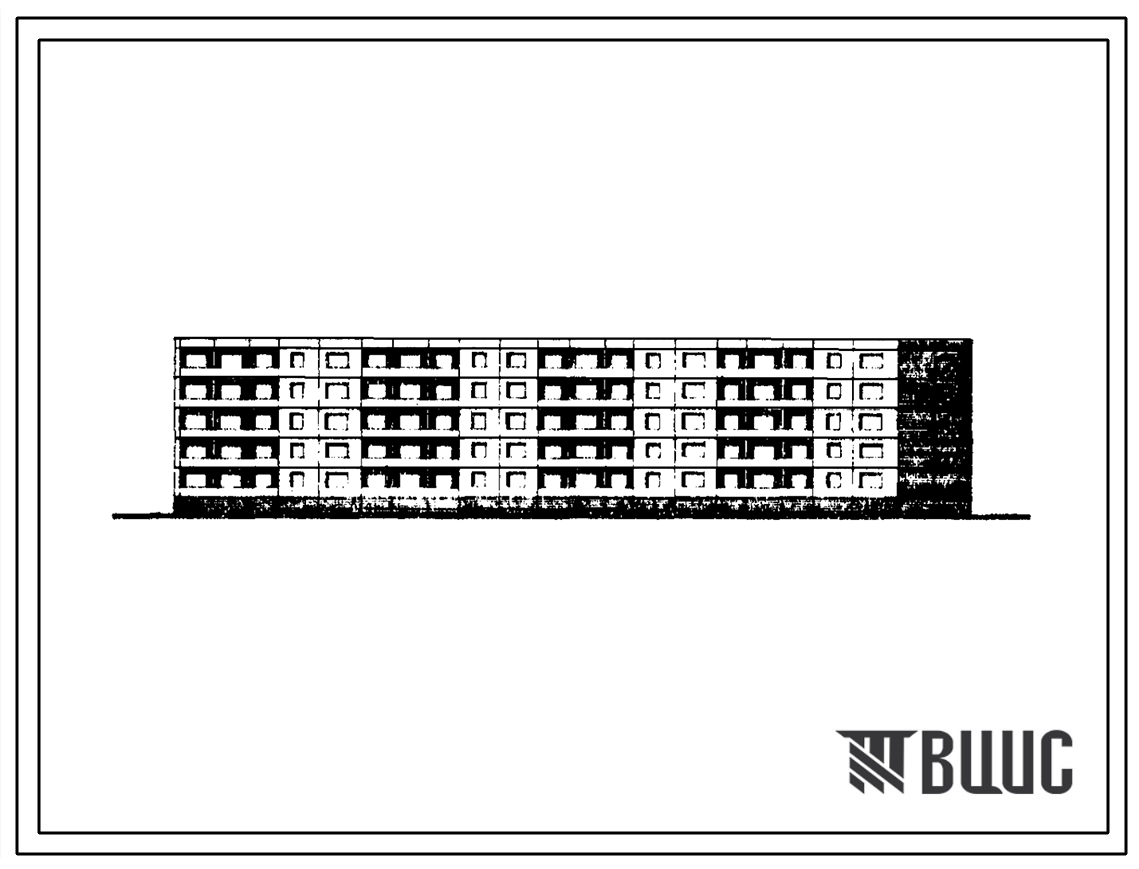 Типовой проект 1-464ЛИ-К17/2П Пятиэтажный четырехсекционный дом на 60 квартир (однокомнатных – 5, двухкомнатных – 35, трехкомнатных – 15, четырехкомнатных – 5). Для строительства во 2В климатическом подрайоне Литовской ССР