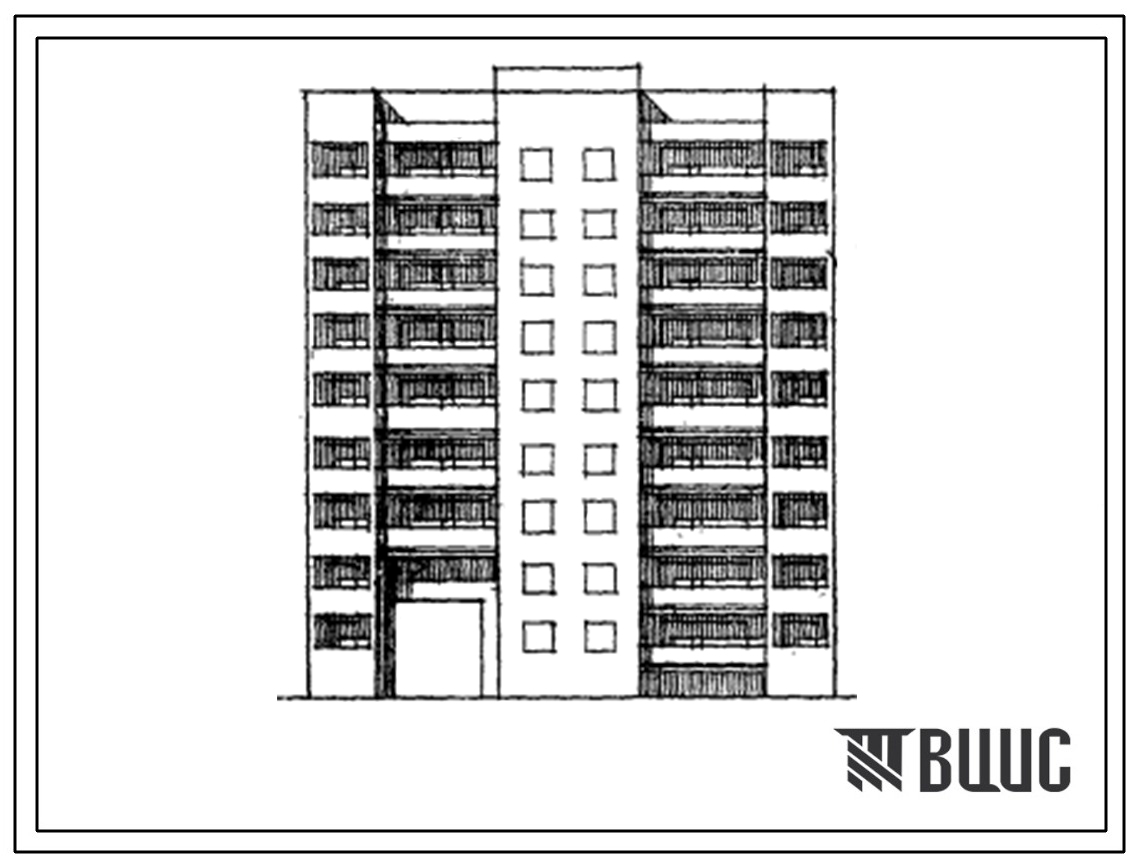 Типовой проект 85-049/1.2 Блок-секция девятиэтажная 32-квартирная с проездом 2Б.2Б.-3Б.3Б.