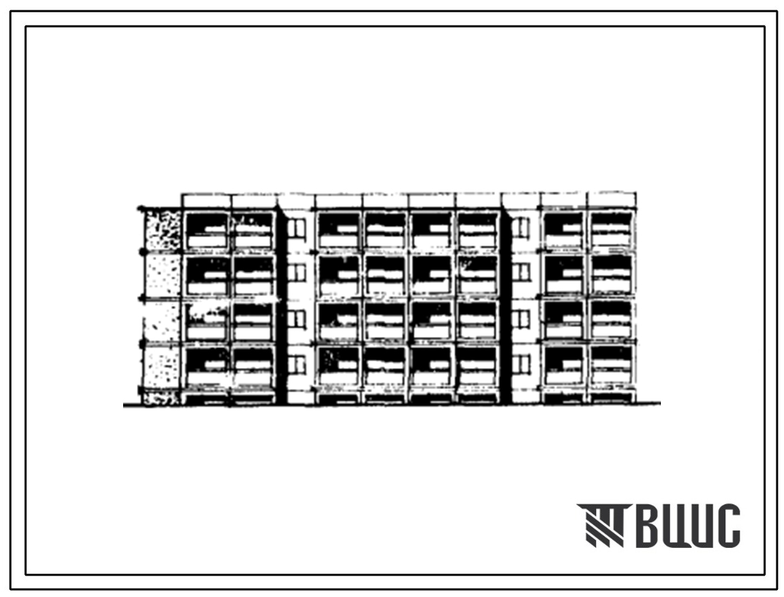 Типовой проект ТДСК-71А/77-01сп/1 Блок-секция четырехэтажная 20-квартирная с левым торцовым окончанием (однокомнатных 1Б — 4, двухкомнатных 2А — 4, трехкомнатных 3Б — 8, четырехкомнатных 4Б — 4).