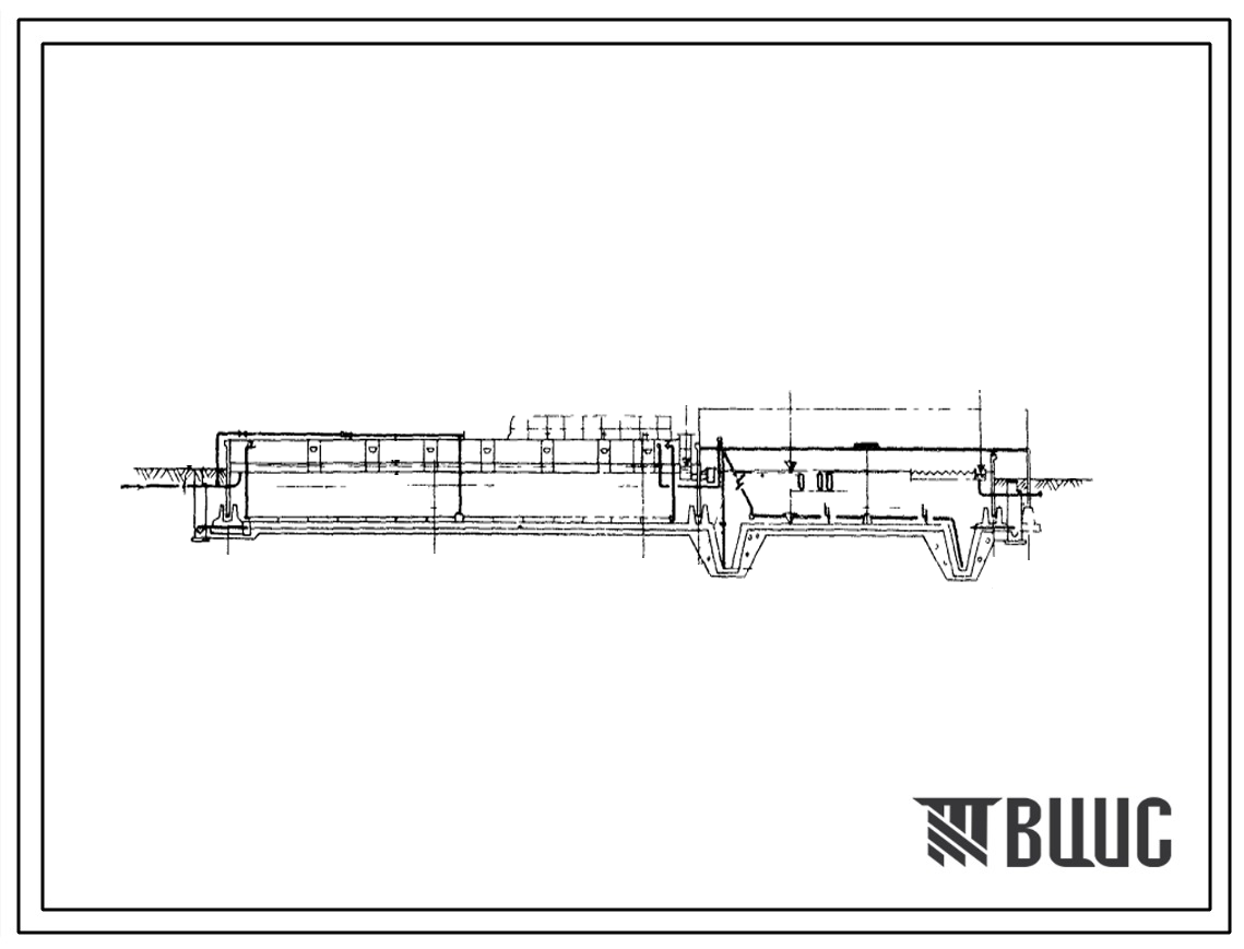 Типовой проект 902-2-245 Блок аэротенки (2 секции) — отстойники вторичные горизонтальные шириной 9 м (4 отделения).