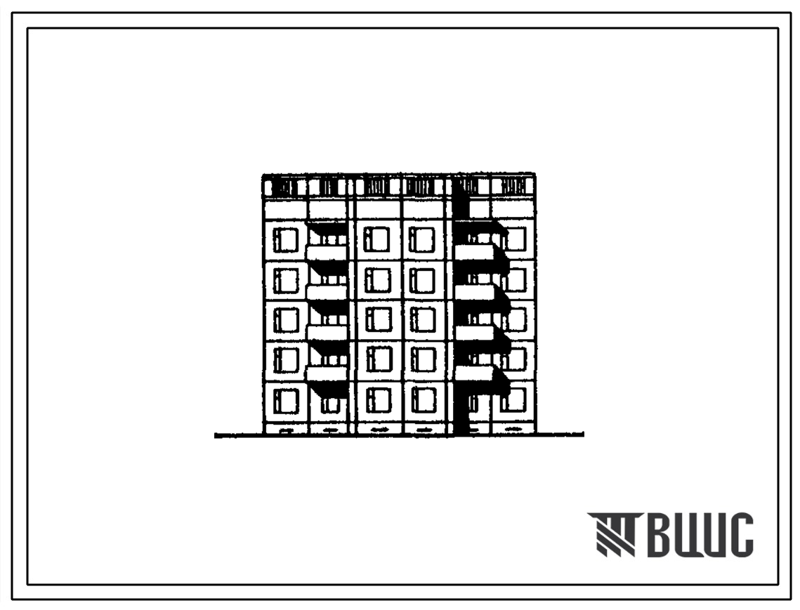 Типовой проект 125-027/1.2 Пятиэтажная блок-секция поворотная с внешним углом 1350 на 20 квартир Для строительства в г.Братске и Усть-Илимске