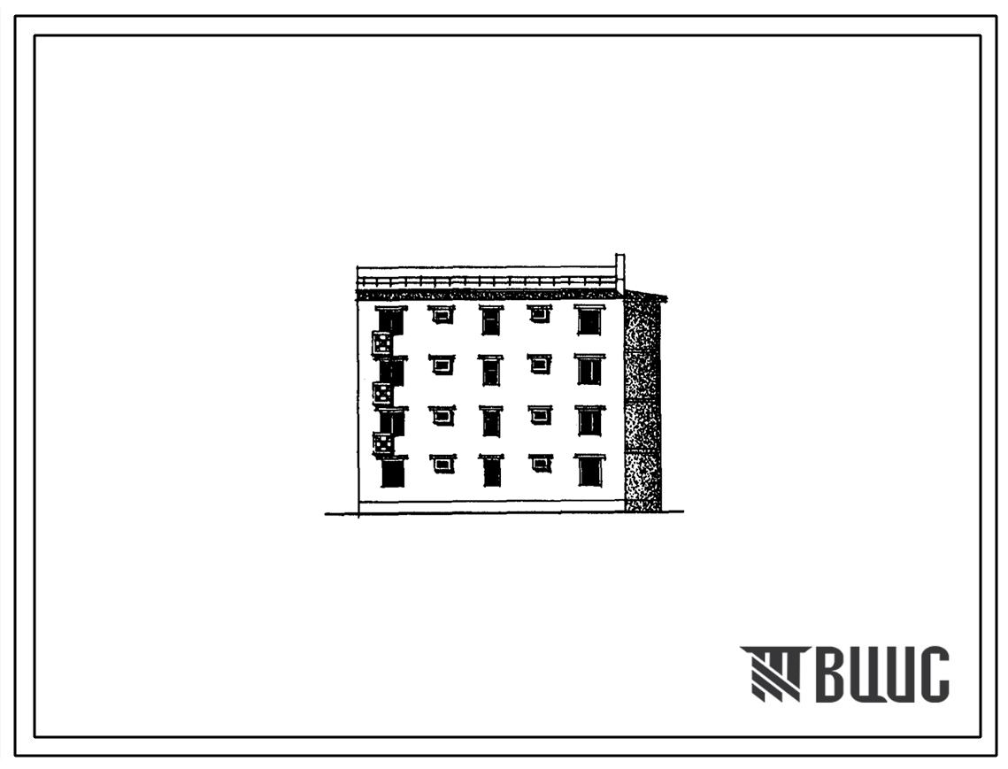 Типовой проект 77-0103сп.86 Четырехэтажная блок-секция торцевая правая на 8 квартир