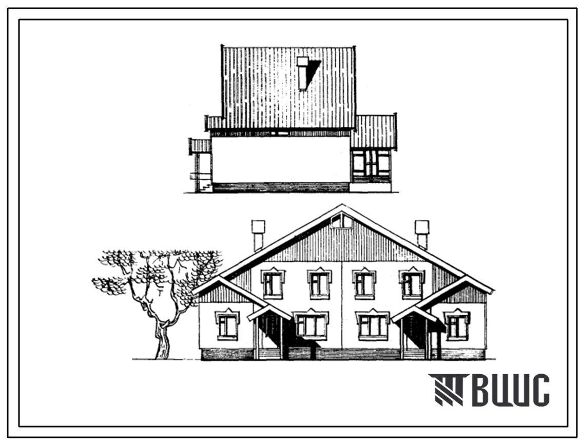 Типовой проект 141-25-31/1.2 Двухэтажный двухквартирный пятикомнатный жилой дом для индивидуального застройщика.