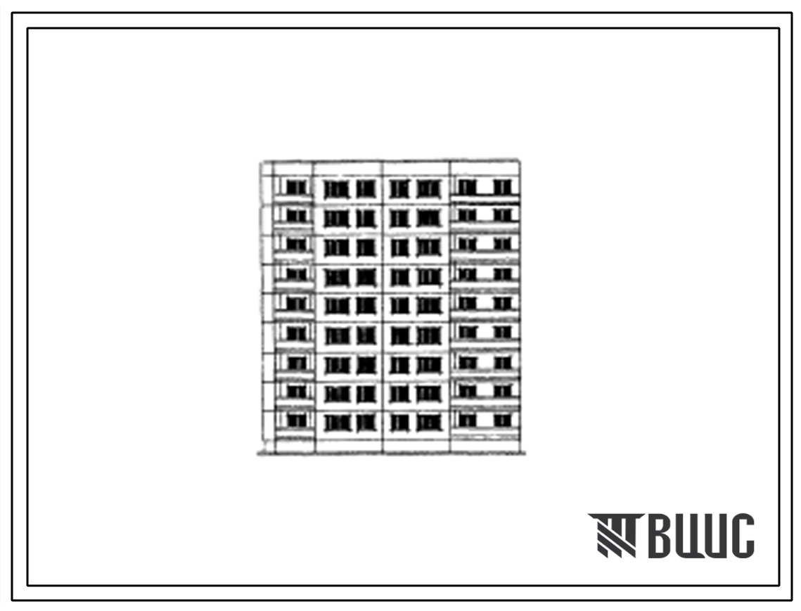 Типовой проект 83-015/1 Девятиэтажная 36 квартирная торцовая блок-секция (левая) 1Б.2Б.2Б.3Б.