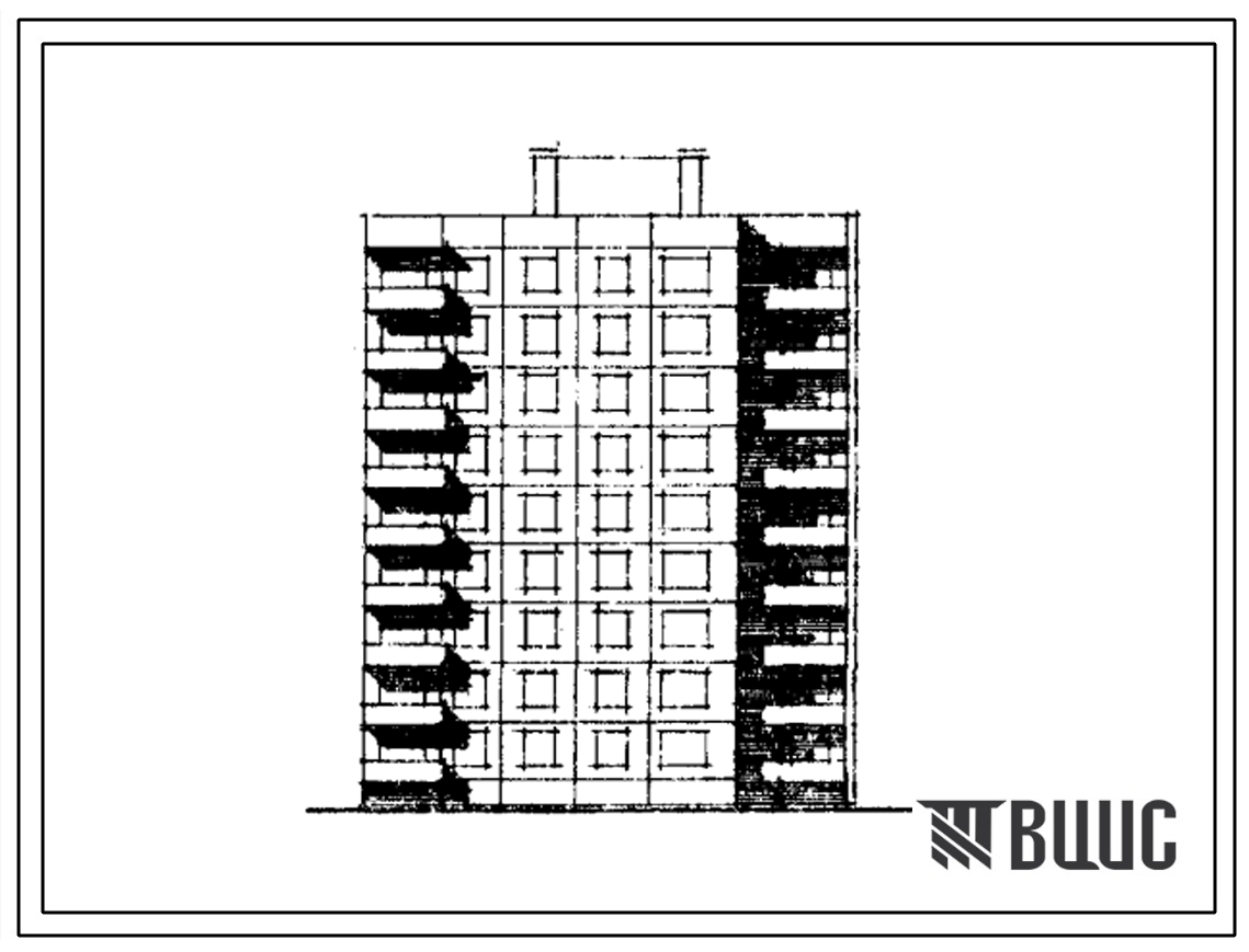 Типовой проект 121-065/1 Девятиэтажная 36-квартирная блок-секция угловая (универсальная) (двухкомнатных 2Б — 20, трехкомнатных 3Б — 8, четырехкомнатных 4Б — 8). Для строительства в IВ климатическом подрайоне, II и III климатических районах.