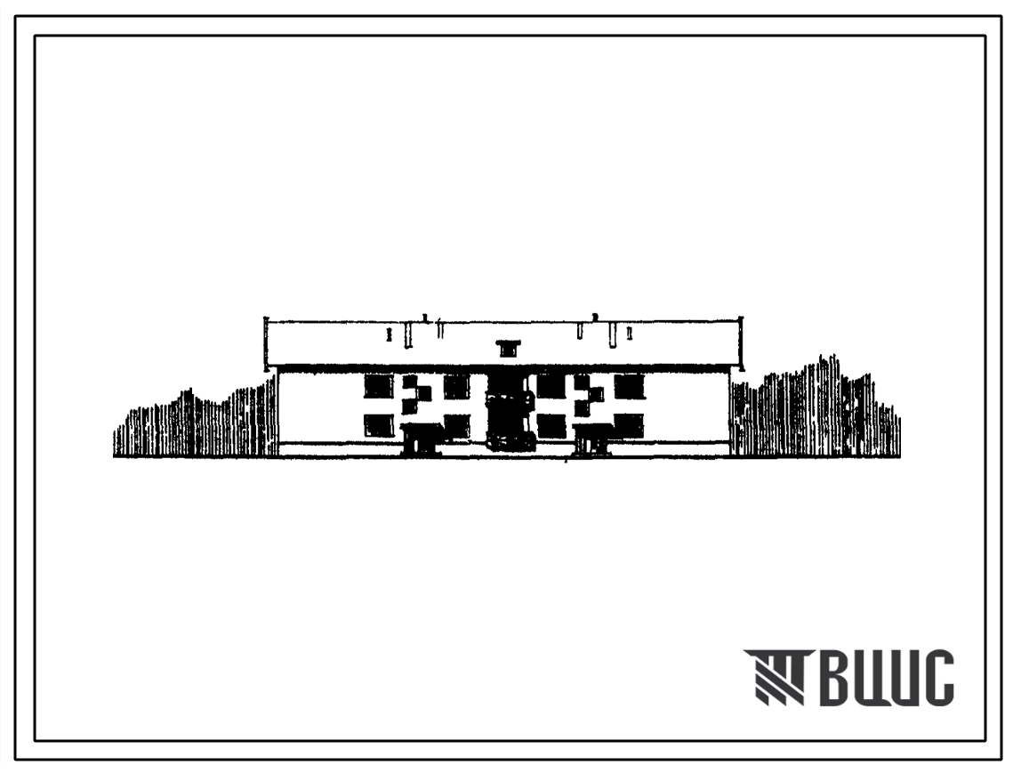 Фасады Типовой проект 114-24-2/1 Двухэтажный двухсекционный дом на 12 квартир (однокомнатных 1Б-4, двухкомнатных 2Б-6, трехкомнатных 3Б-2). Для строительства во 2 и 3 климатических районах ССР
