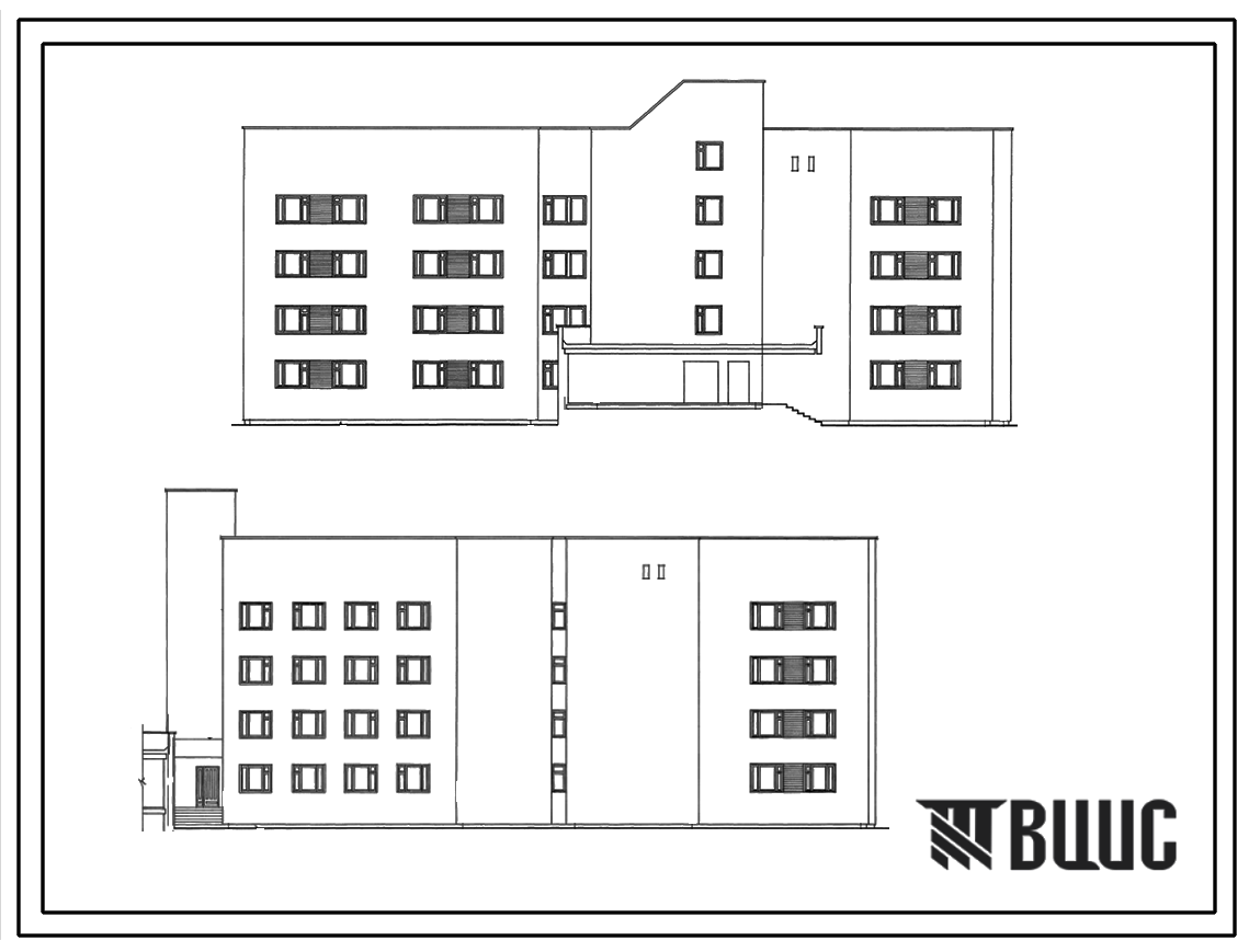 Типовой проект 164-80-088.87 Жилой блок на 200 мест общежитий для учащихся ПТУ со стенами из кирпича