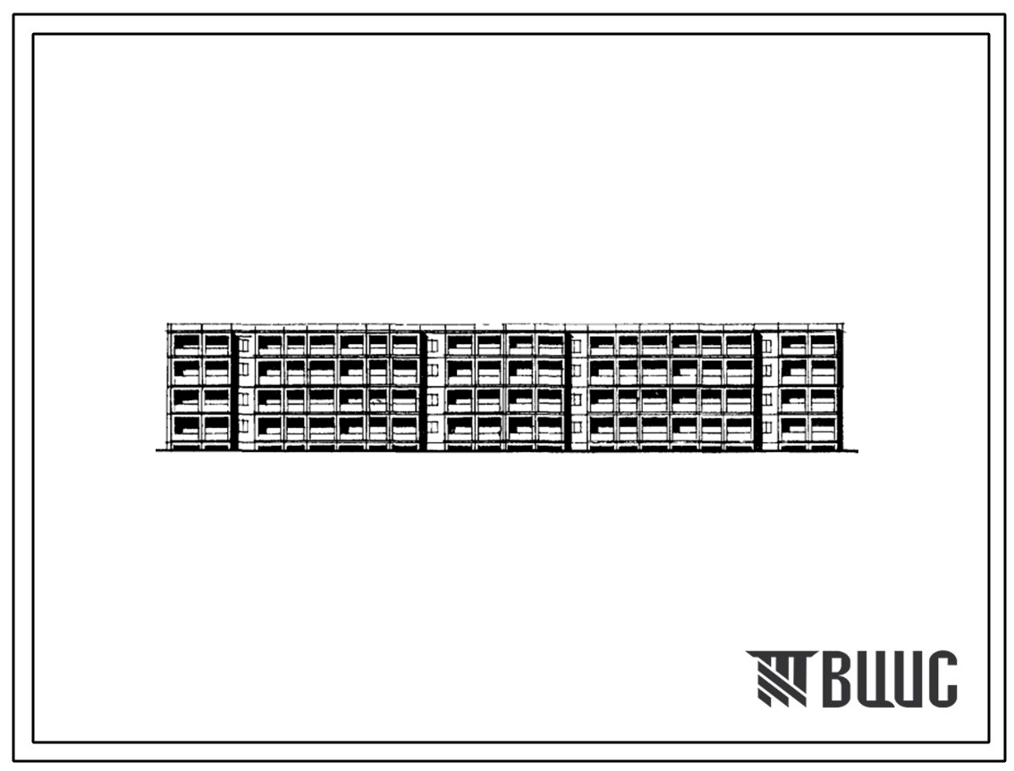 Типовой проект ТДСК-71А/77-15сп/1 Дом четырехэтажный четырехсекционный 32-квартирный крупнопанельный ( четырехкомнатных 4Б — 16, пятикомнатных 5Б — 16).