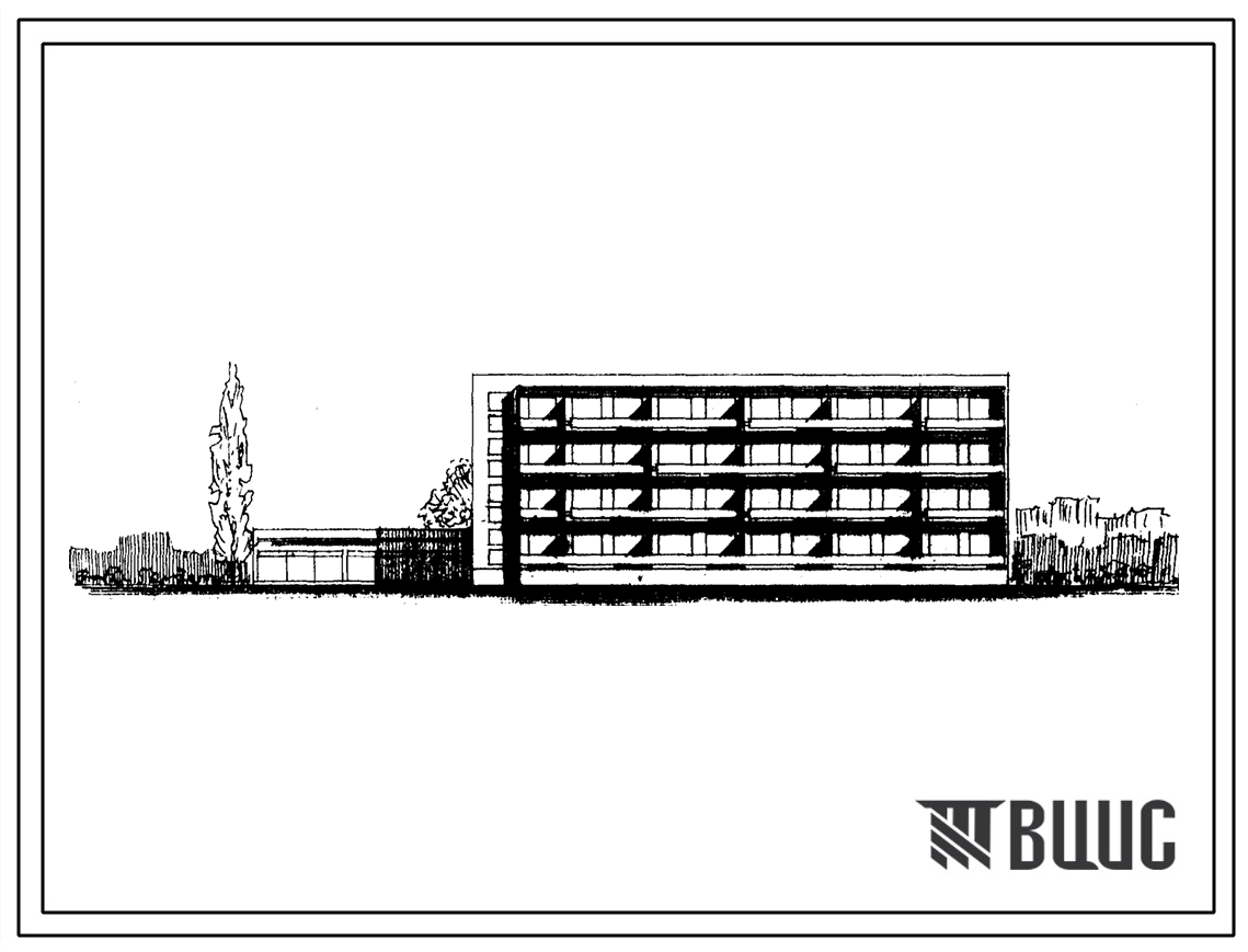 Типовой проект 162-80-8СП Четырехэтажное общежитие на 200 мест для рабочих, служащих и учащихся профтехучилищ, для строительства на просадочных грунтах.