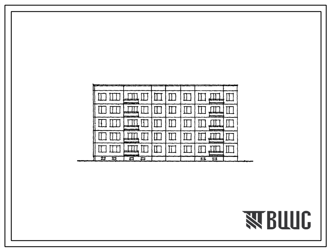 Типовой проект 83-07 Пятиэтажная блок-секция торцевая левая на 25 квартир (однокомнатных 1Б-7, двухкомнатных 2Б-13, пятикомнатных Б-5). Для строительства в 3Б климатическом подрайоне сейсмичностью 7 баллов.