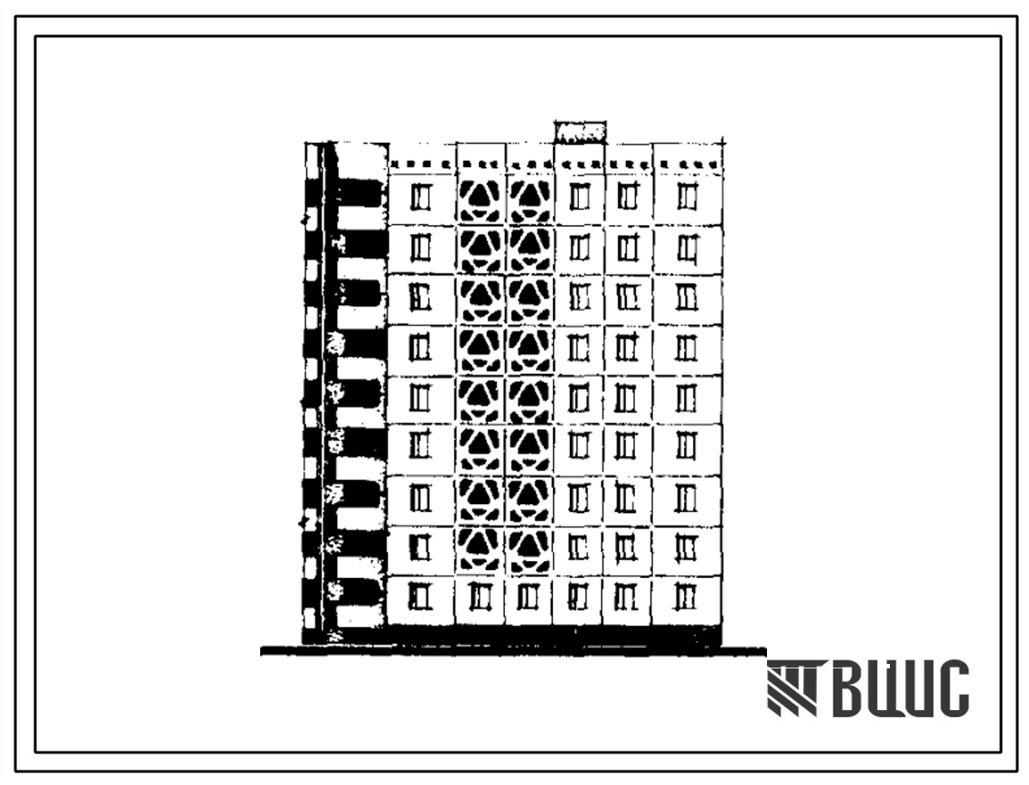 Типовой проект 148-010сп Блок-секция девятиэтажная 18-квартирная поворотная прямая левая (трехкомнатных 3Б — 9, пятикомнатных 5Б — 9). Для строительства в IVГ климатическом подрайоне (г.Ташкент) сейсмичностью 9 баллов на грунтах II типа просадочности.