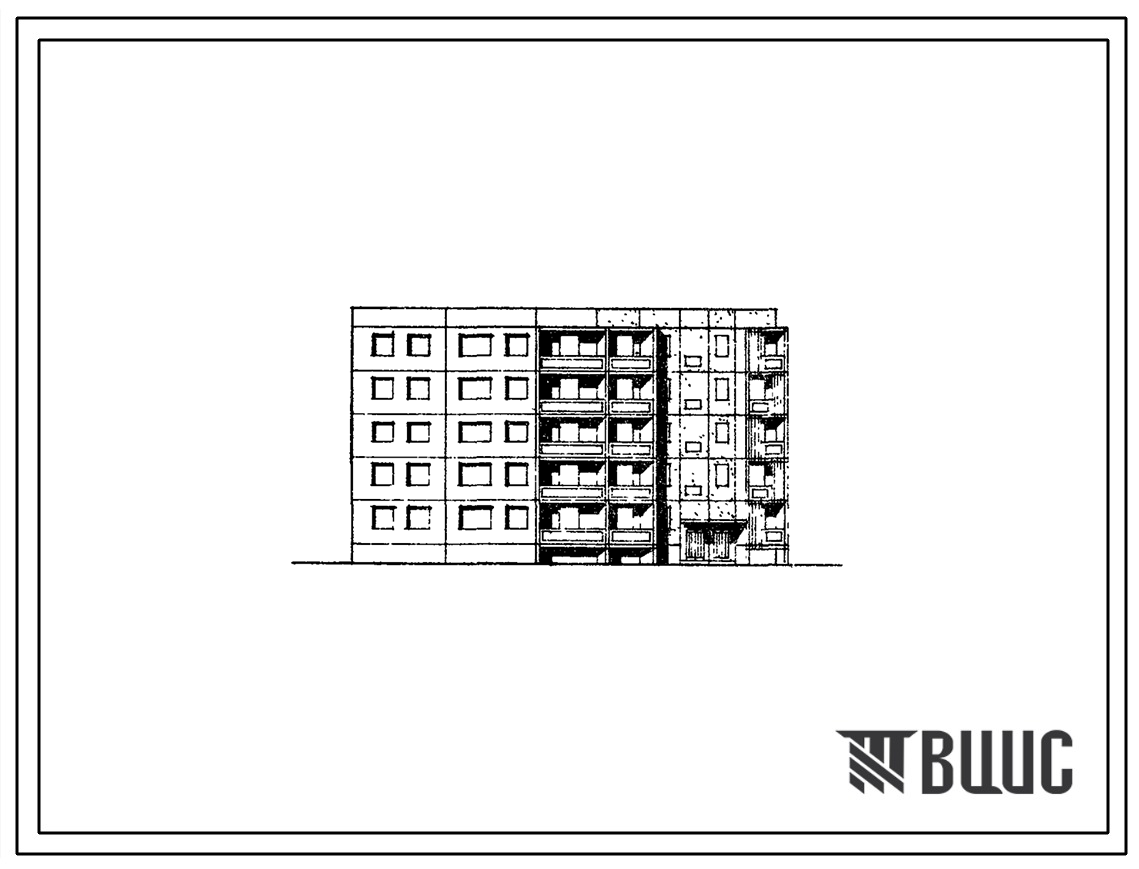 Типовой проект 84-022/1 Блок-секция пятиэтажная 20-квартирная поворотная 135? со входами, расположенными с противоположных сторон (левая)  с шагом поперечных стен 2,4 и 3,6 м для строительства в IВ климатическом подрайоне, II и III климатических районах.