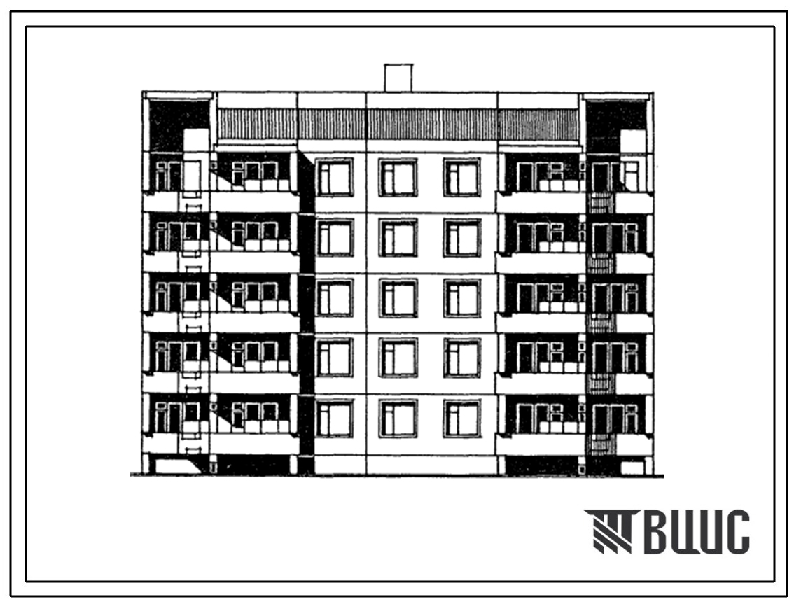Типовой проект 90-0190.13.87 Блок-секция 5-этажная 20-квартирная торцевая правая. Для строительства в Тамбовской области.
