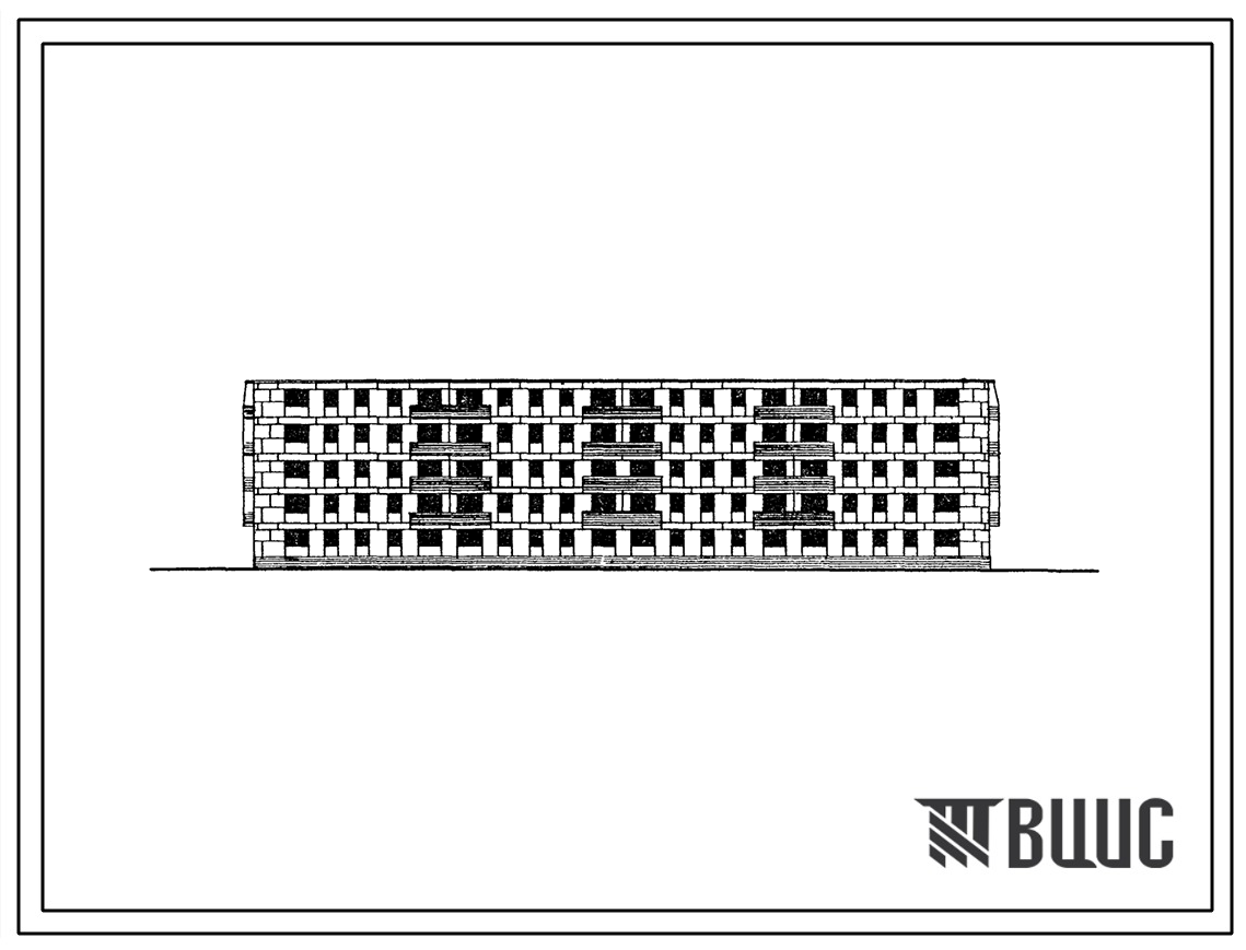 Типовой проект 1У-438АП-36б Пятиэтажный четырехсекционный жилой дом на 80 квартир со стенами из крупных легкобетонных блоков.