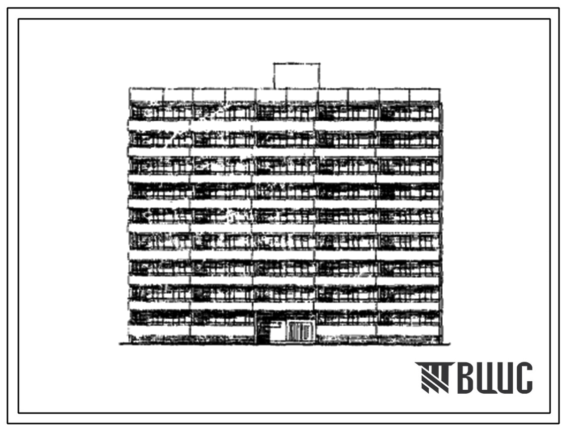 Типовой проект 121-066/1 9-этажная 80-квартирная рядовая торцовая блок-секция для малосемейных 1А.1А.1А.1Б.1Б.1Б.1Б.1Б.2А меридиональной ориентации