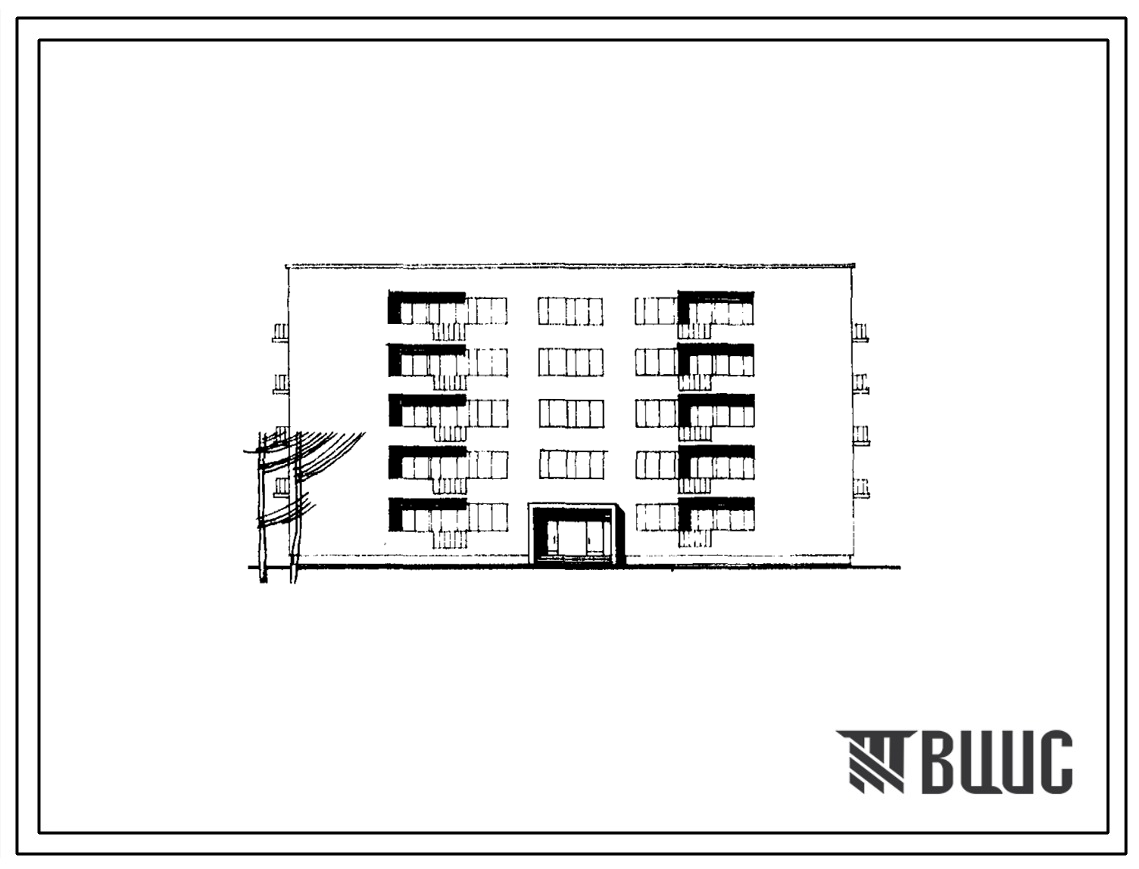 Типовой проект 164-80-1 Пятиэтажное общежитие на 216 мест с кухнями в жилых ячейках.