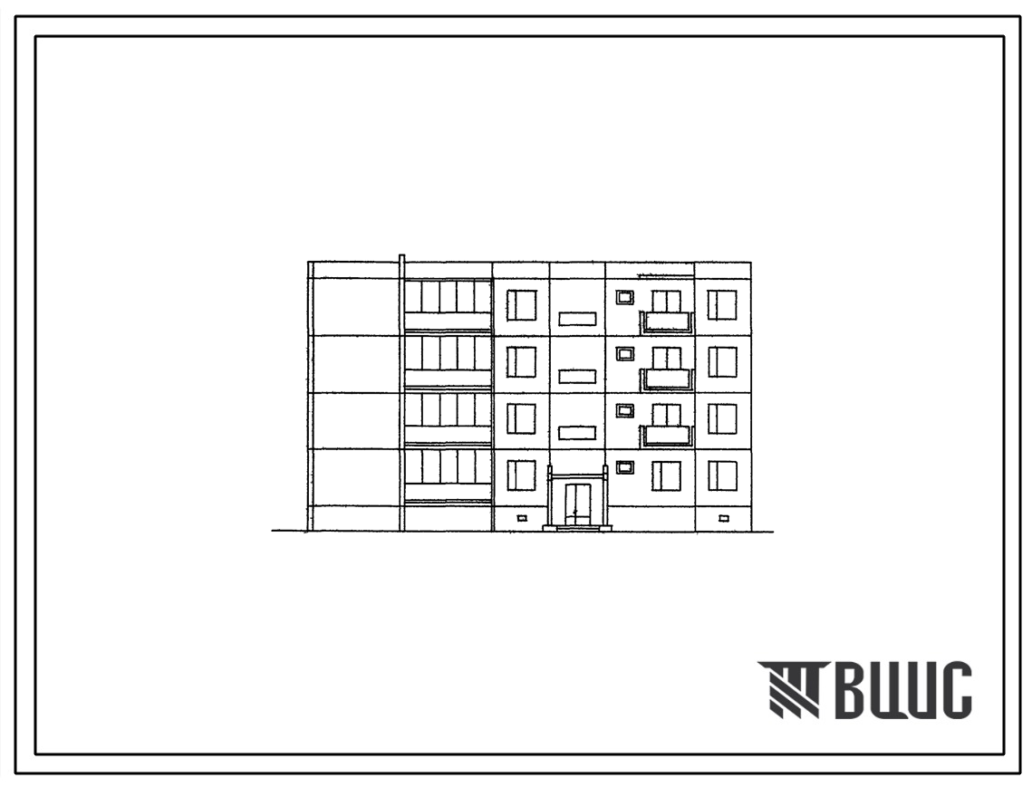 Типовой проект 127-011С Четырехэтажная крупнопанельная блок-секция левая на 12 квартир (двухкомнатных 2Б-8, четырехкомнатных 4Б-4). Для строительства в 4 климатическом районе Грузинской ССР с сейсмичностью 7 баллов.