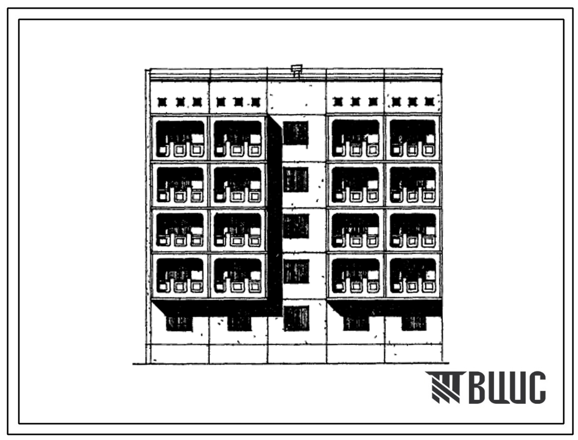 Типовой проект 183-04с.13.86 Блок-секция 5-этажная 15-квартирная торцевая левая 1Б-2Б-3Б (для Талды-Курганской области, г. Талды-Курган Казахской ССР)