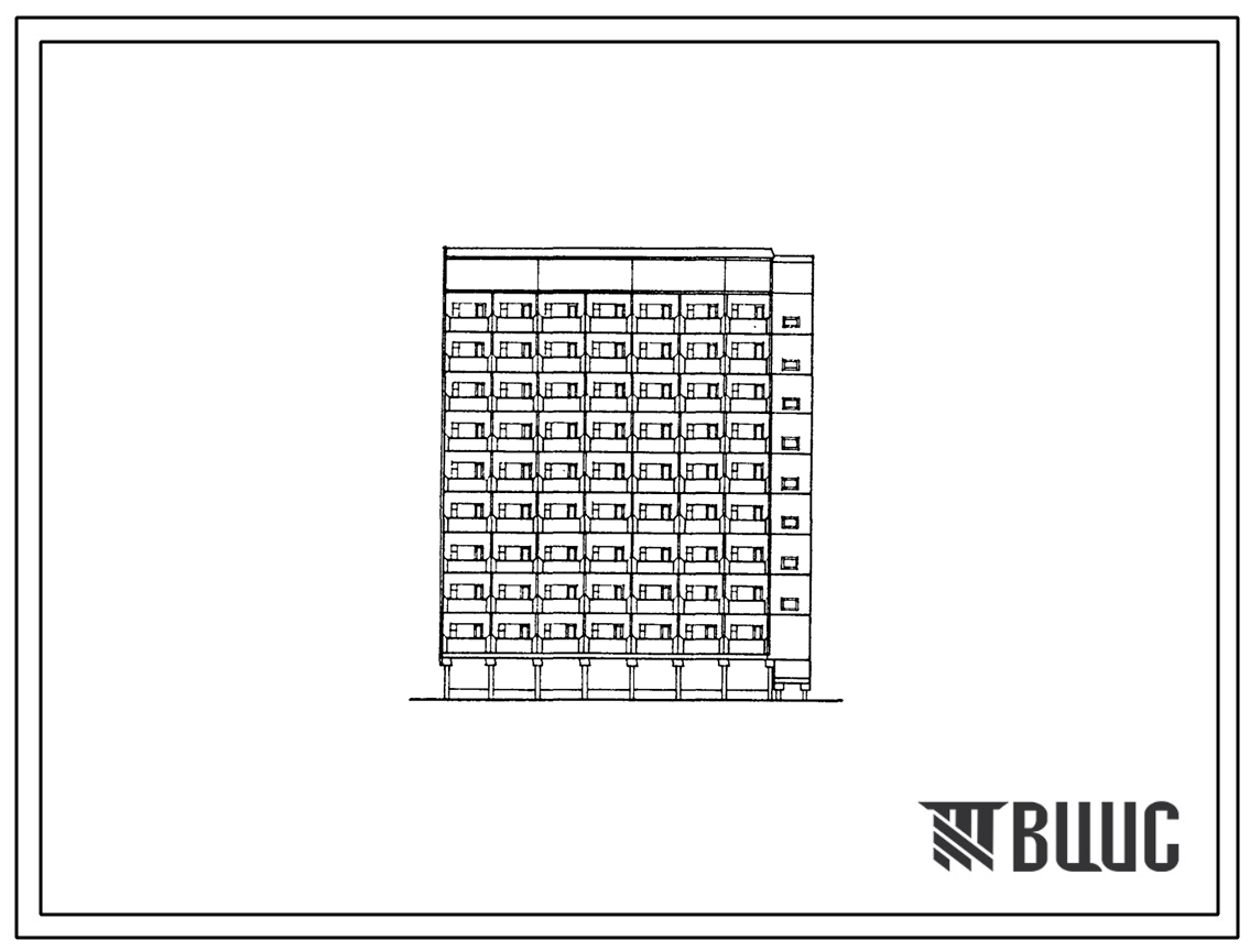 Типовой проект 112-067м.13.88 Блок-секция рядовая-торцевая для малосемейных 9-этажная 116-квартирная (для Якутской АССР)