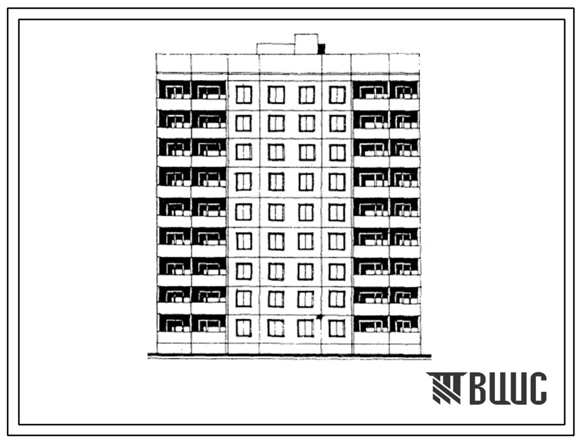 Типовой проект 96-059п.85 Блок-секция рядовая торцевая 9-этажная 36-квартирная. Для строительства в 3В климатическом подрайоне (г.Волгодонск) на грунтах 2 типа просадочности.