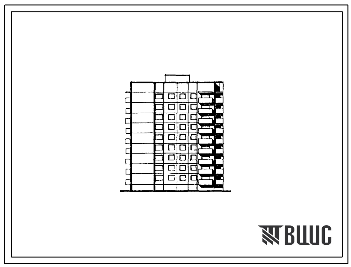 Типовой проект 90-0260.1.13.89 Блок-секция 9-этажная 36-квартирная торцевая левая 2-2-3-3 (для строительства в г. Омске и Омской области)