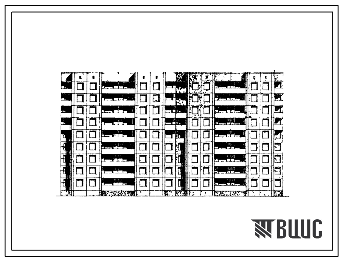 Типовой проект 97-018 9-этажная сдвоенная поворотная блок-секция на 72 квартиры (однокомнатных 1Б-18, двухкомнатных 2Б-18, трехкомнатных 3А-18, четырехкомнатных 4Б-18) для строительства в 1 климатическом районе, в 1В климатическом подрайоне.