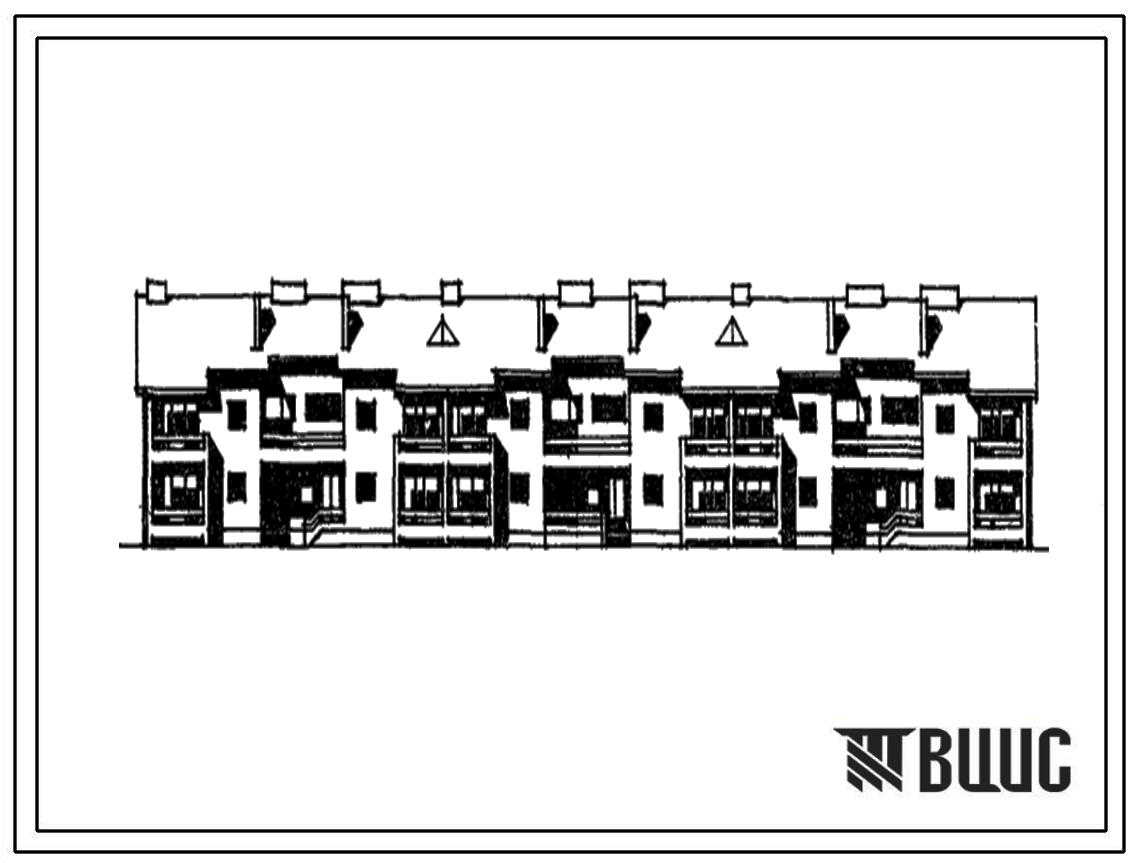 Типовой проект 114-12-143 Двухэтажный трехсекционный жилой дом на 18 квартир (двухкомнатных 2А-6, 2Б-6, трехкомнатных 3Б-6). Для строительства в 3 климатическом районе