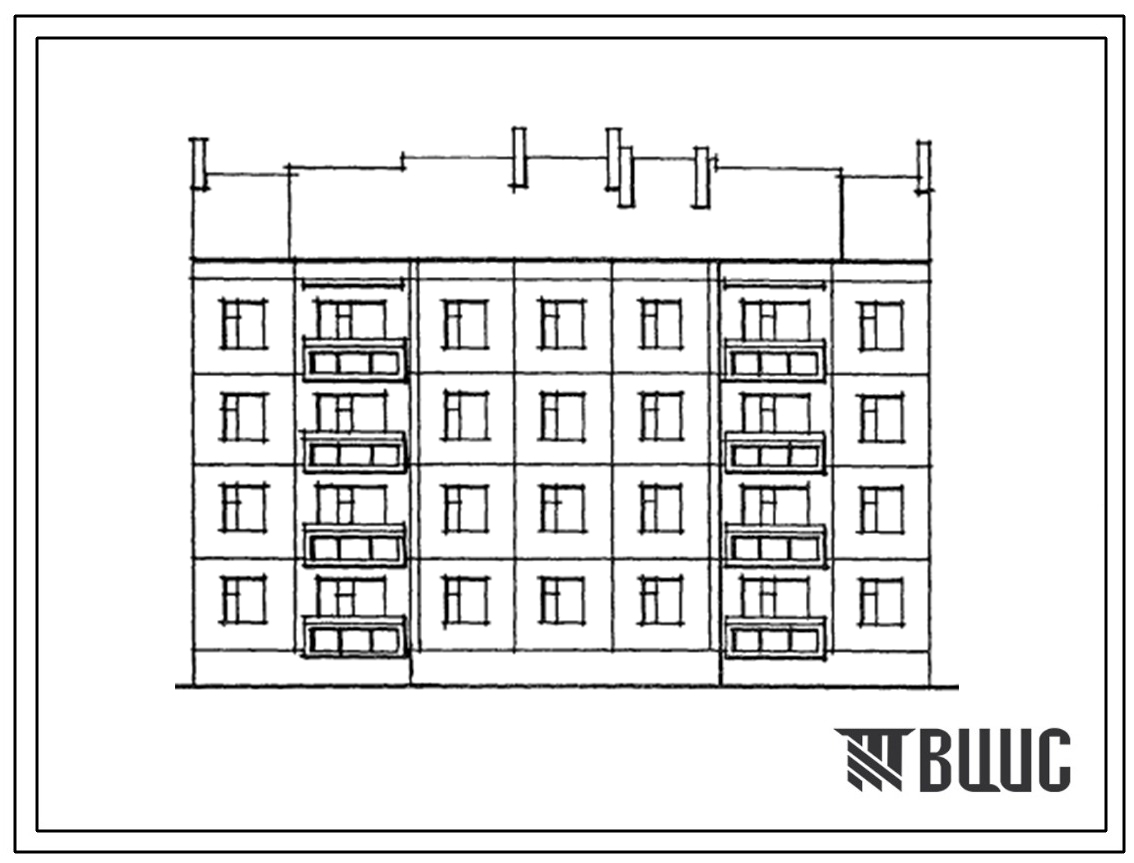 Типовой проект 192-012.88 Четырехэтажные блок-секция рядовая на 16 квартир. Для строительства в городах и поселках городского типа