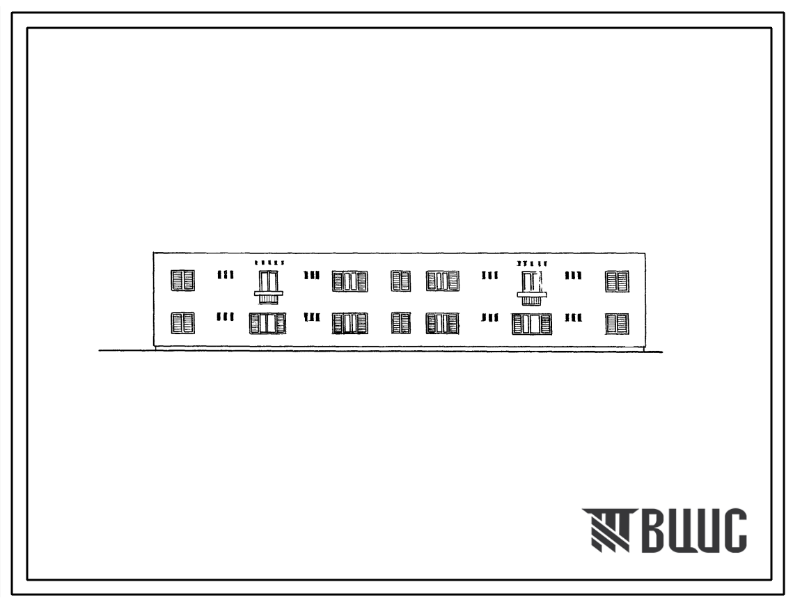 Типовой проект 101-022сп 2-этажная блок-секция рядовая на 8 3-комнатных квартир 3Б.3Б-3Б.3Б. Для строительства в районах с сейсмичностью 9 и 8 баллов.