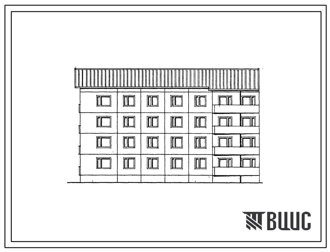 Типовой проект 121-0184.13.88 4-этажная 16-квартирная торцевая левая блок-секция 2.2.2.3 для строительства в Московской области
